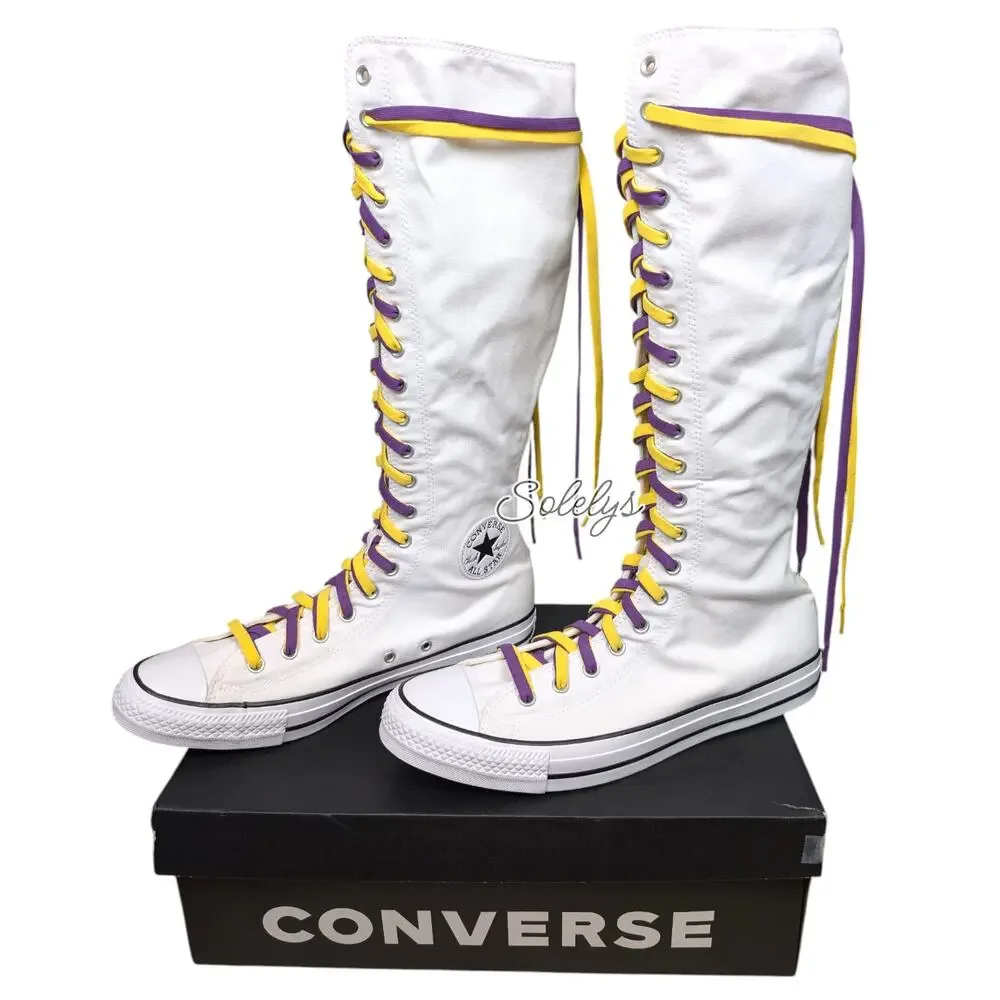 Converse CTAS XXHI White Purple Yellow Knee High Sneaker Boot M11.5 W13.5 NEW
